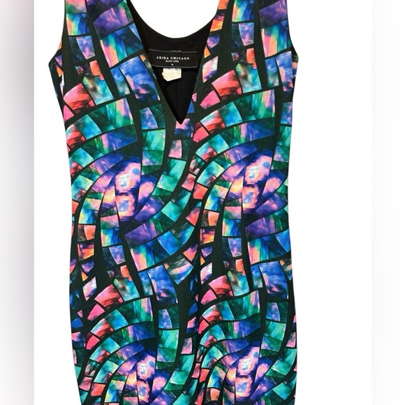 Akira Black Label Bodycon Dress M Multicolor Mosaic Sexy Bold Statement
A194 - Picture 2 of 6